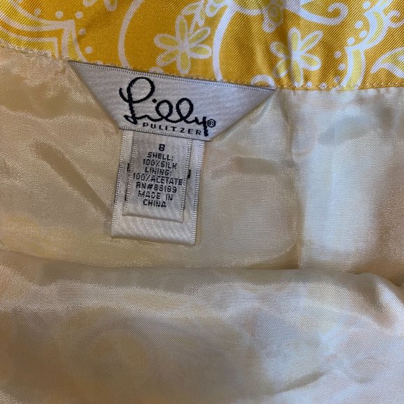 Lily Pultizer 100% Silk Pattern Skirt - Picture 4 of 4